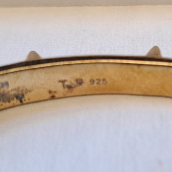 Tom Binns Spike Collar Infinity Bracelet.  Gold band, silver spikes. - Picture 7 of 8